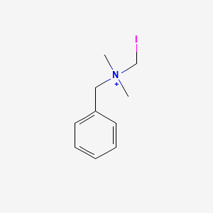 molecular formula C10H15IN+ B13795236 Benzyl-(iodomethyl)-dimethylazanium 