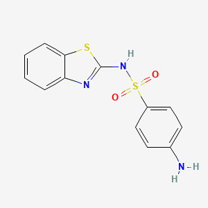 molecular formula C13H11N3O2S2 B13795258 Benzenesulfonamide,4-amino-N-2-benzothiazolyl- CAS No. 6138-01-8