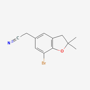 2-(7-Bromo-2,2-dimethyl-2,3-dihydro-1-benzofuran-5-yl)acetonitrile