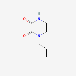 molecular formula C7H12N2O2 B13795396 2,3-Piperazinedione, 1-propyl- CAS No. 59702-32-8