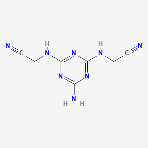molecular formula C7H8N8 B13795454 Acetonitrile, 2,2'-((6-amino-1,3,5-triazine-2,4-diyl)diimino)bis- CAS No. 5766-70-1