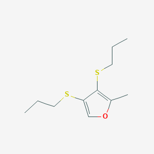 molecular formula C11H18OS2 B13795483 Bis(propylthio)methyl furan 