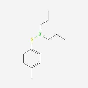 molecular formula C13H21BS B13795484 Thioborinic acid, dipropyl-, 4-methylphenyl ester CAS No. 64503-46-4