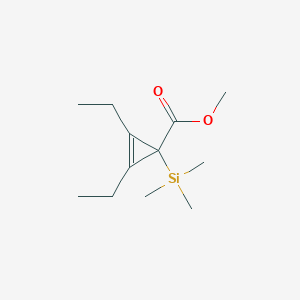 molecular formula C12H22O2Si B13795535 2-Cyclopropene-1-carboxylicacid,2,3-diethyl-1-(trimethylsilyl)-,methylester(9CI) 