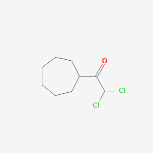 molecular formula C9H14Cl2O B13795568 2,2-Dichloro-1-cycloheptylethan-1-one CAS No. 74451-65-3