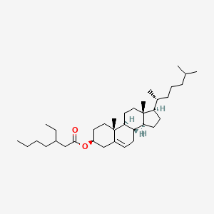 molecular formula C36H62O2 B13795583 [(3S,8S,9S,10R,13R,14S,17R)-10,13-dimethyl-17-[(2R)-6-methylheptan-2-yl]-2,3,4,7,8,9,11,12,14,15,16,17-dodecahydro-1H-cyclopenta[a]phenanthren-3-yl] 3-ethylheptanoate 