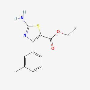 molecular formula C13H14N2O2S B13795605 Ethyl 2-amino-4-M-tolylthiazole-5-carboxylate 