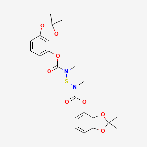 molecular formula C22H24N2O8S B13795624 Carbamic acid, thiobis(methyl-, bis(2,2-dimethyl-1,3-benzodioxol-4-yl) ester CAS No. 74091-47-7