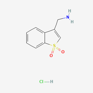 molecular formula C9H10ClNO2S B1379564 3-(氨甲基)-1lambda6-苯并噻吩-1,1-二酮盐酸盐 CAS No. 1797215-10-1