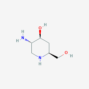 molecular formula C6H14N2O2 B13795644 2-Piperidinemethanol,5-amino-4-hydroxy-,(2S,4S,5S)-(9CI) 