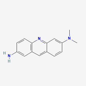 molecular formula C15H15N3 B13795652 Acridine, 7-amino-3-dimethylamino- CAS No. 64046-77-1