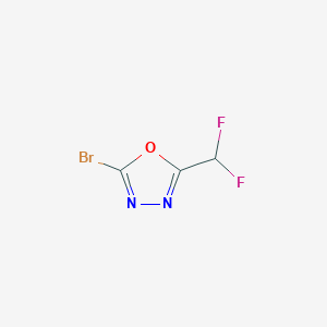 molecular formula C3HBrF2N2O B1379567 2-Bromo-5-(difluoromethyl)-1,3,4-oxadiazole CAS No. 1594041-90-3