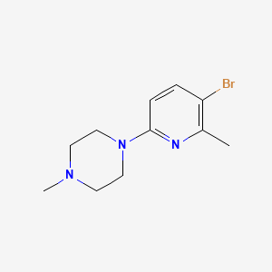 molecular formula C11H16BrN3 B1379576 1-(5-Bromo-6-methylpyridin-2-yl)-4-methylpiperazine CAS No. 1454301-28-0