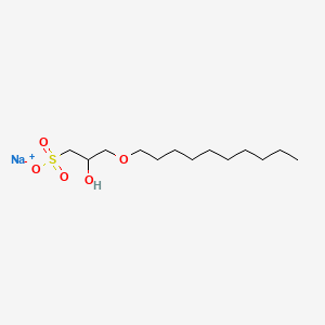 molecular formula C13H27NaO5S B13795781 1-Propanesulfonic acid, 3-(decyloxy)-2-hydroxy-, monosodium salt CAS No. 51946-13-5