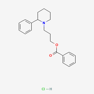 molecular formula C21H26ClNO2 B13795793 gamma-(2-Phenylpiperidino)propyl benzoate hydrochloride CAS No. 78219-47-3