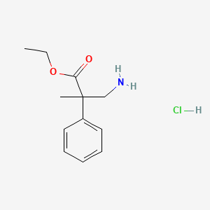 molecular formula C12H18ClNO2 B1379580 3-氨基-2-甲基-2-苯基丙酸乙酯盐酸盐 CAS No. 1797845-69-2