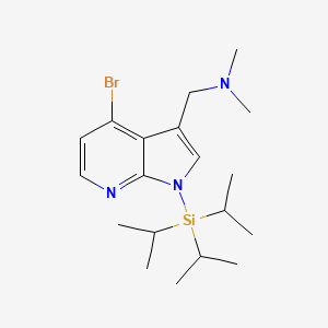 molecular formula C19H32BrN3Si B13795801 1H-Pyrrolo[2,3-B]pyridine-3-methanamine, 4-bromo-N,N-dimethyl-1-[tris(1-methylethyl)silyl]- 