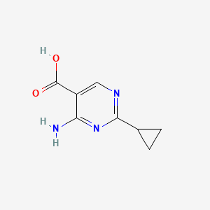 molecular formula C8H9N3O2 B1379581 4-Amino-2-cyclopropylpyrimidine-5-carboxylic acid CAS No. 1603463-40-6