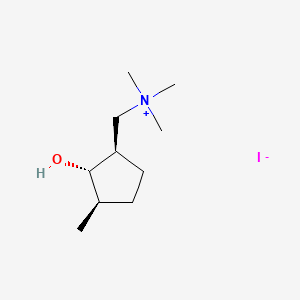 molecular formula C10H22INO B13795821 Cyclopentanemethanaminium, 2-hydroxy-N,N,N,3-tetramethyl-, iodide, (1alpha,2beta,3alpha)- CAS No. 74643-71-3