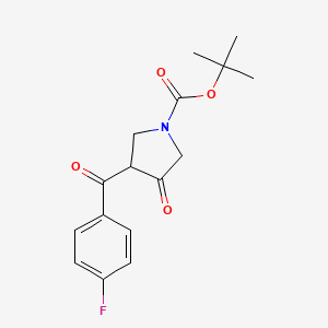 molecular formula C16H18FNO4 B1379587 N-Boc-4-(4-Fluoro-benzoyl)-pyrrolidin-3-one CAS No. 1395493-11-4