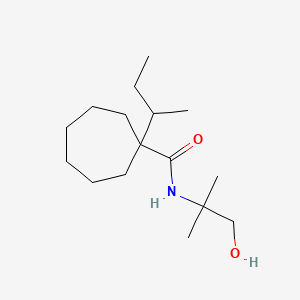 molecular formula C16H31NO2 B13795875 1-sec-Butyl-N-(2'-hydroxy-1',1'-dimethylethyl)cycloheptanecarboxamide CAS No. 56471-42-2