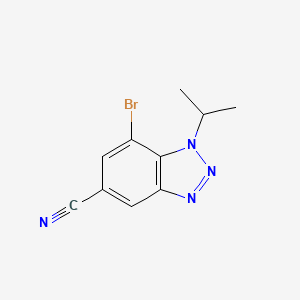 molecular formula C10H9BrN4 B1379590 7-溴-1-异丙基苯并三唑-5-腈 CAS No. 1437794-89-2
