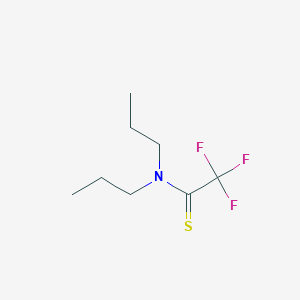 molecular formula C8H14F3NS B13795911 Ethanethioamide, 2,2,2-trifluoro-N,N-dipropyl- 