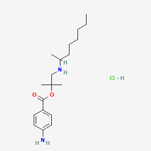 molecular formula C19H33ClN2O2 B13795917 [2-(4-Aminobenzoyl)oxy-2-methylpropyl]-octan-2-ylazanium chloride CAS No. 69781-51-7
