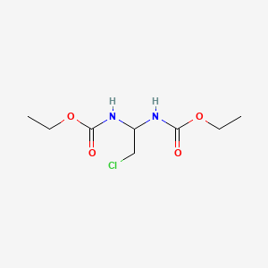 molecular formula C8H15ClN2O4 B13795919 Carbamic acid, (2-chloroethylidene)di-, diethyl ester CAS No. 5336-13-0