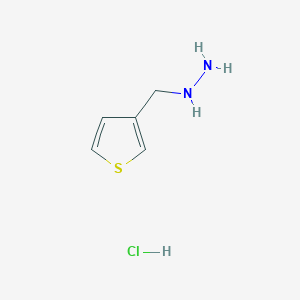 molecular formula C5H9ClN2S B1379594 3-(Hydrazinomethyl)thiophene hydrochloride CAS No. 1427454-16-7