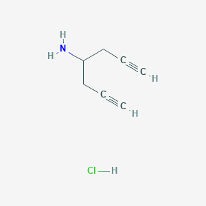molecular formula C7H10ClN B1379596 Hepta-1,6-diyn-4-amine hydrochloride CAS No. 1803605-36-8
