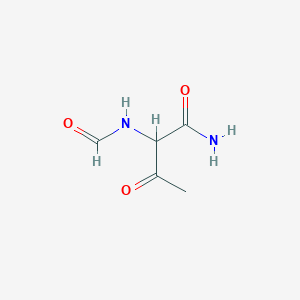 molecular formula C5H8N2O3 B13795970 Butanamide, 2-(formylamino)-3-oxo- 
