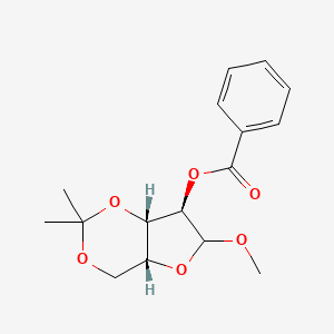 molecular formula C16H20O6 B13795979 Methyl-2-O-benzoyl-3,5-O-isopropylidine-D-xylofuranoside 