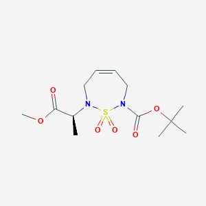 molecular formula C13H22N2O6S B13796010 tert-butyl 7-[(2S)-1-methoxy-1-oxopropan-2-yl]-1,1-dioxo-3,6-dihydro-1,2,7-thiadiazepine-2-carboxylate 