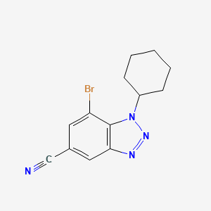 molecular formula C13H13BrN4 B1379602 7-Bromo-1-cyclohexyl-1,2,3-benzotriazole-5-carbonitrile CAS No. 1426958-38-4