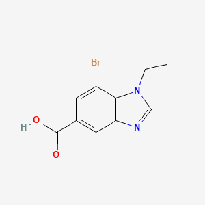 molecular formula C10H9BrN2O2 B1379604 7-Bromo-1-ethyl-1,3-benzodiazole-5-carboxylic acid CAS No. 1437795-17-9