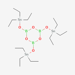 molecular formula C18H45B3O6Sn3 B13796061 [1,3,5,2,4,6-Trioxatriborinane-2,4,6-triyltris(oxy)]tris(triethylstannane) CAS No. 51805-34-6