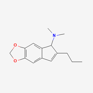 molecular formula C15H19NO2 B13796077 N,N-Dimethyl-6-propyl-5H-indeno(5,6-d)-1,3-dioxol-5-amine CAS No. 51003-80-6