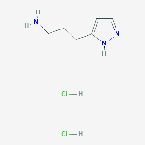 molecular formula C6H13Cl2N3 B1379613 3-(1H-pyrazol-3-yl)propan-1-amine dihydrochloride CAS No. 1803605-43-7