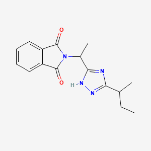 molecular formula C16H18N4O2 B1379614 2-{1-[3-(butan-2-yl)-1H-1,2,4-triazol-5-yl]ethyl}-2,3-dihydro-1H-isoindole-1,3-dione CAS No. 1803596-07-7