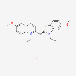 molecular formula C23H25IN2O2Se B13796181 1-Ethyl-2-[(3-ethyl-5-methoxy-3H-benzoselenazol-2-ylidene)methyl]-6-methoxyquinolinium iodide CAS No. 50378-83-1