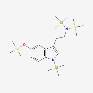 molecular formula C22H44N2OSi4 B13796208 N,N,1-Tris(trimethylsilyl)-5-[(trimethylsilyl)oxy]-1H-indole-3-ethanamine 