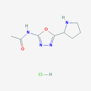 N-[5-(pyrrolidin-2-yl)-1,3,4-oxadiazol-2-yl]acetamide hydrochloride