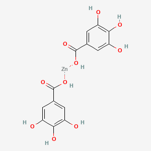 molecular formula C14H12O10Zn B13796255 3,4,5-trihydroxybenzoic acid;zinc 