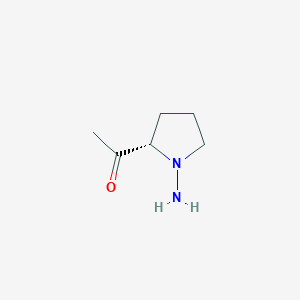 molecular formula C6H12N2O B13796261 Ethanone,1-[(2S)-1-amino-2-pyrrolidinyl]- 