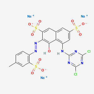 molecular formula C20H11Cl2N6Na3O10S3 B13796279 Reactive Red 88 CAS No. 61109-27-1