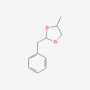 molecular formula C11H14O2 B13796292 2-Benzyl-4-methyl-1,3-dioxolane CAS No. 5468-05-3