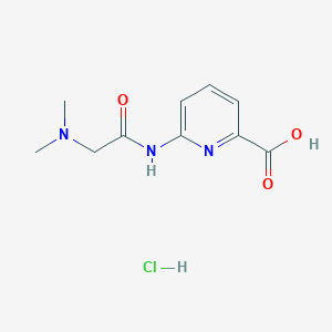 molecular formula C10H14ClN3O3 B1379631 6-[2-(Dimethylamino)acetamido]pyridine-2-carboxylic acid hydrochloride CAS No. 1803605-67-5