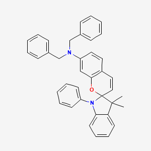 molecular formula C38H34N2O B13796313 N,N-Dibenzyl-1',3'-dihydro-3',3'-dimethyl-1'-phenylspiro[2H-1-benzopyran-2,2'-(2')indol]-7-amine CAS No. 57771-08-1