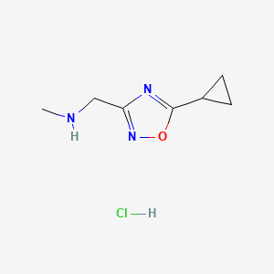 molecular formula C7H12ClN3O B1379639 [(5-Cyclopropyl-1,2,4-oxadiazol-3-yl)methyl]methylamine hydrochloride CAS No. 1609407-86-4
